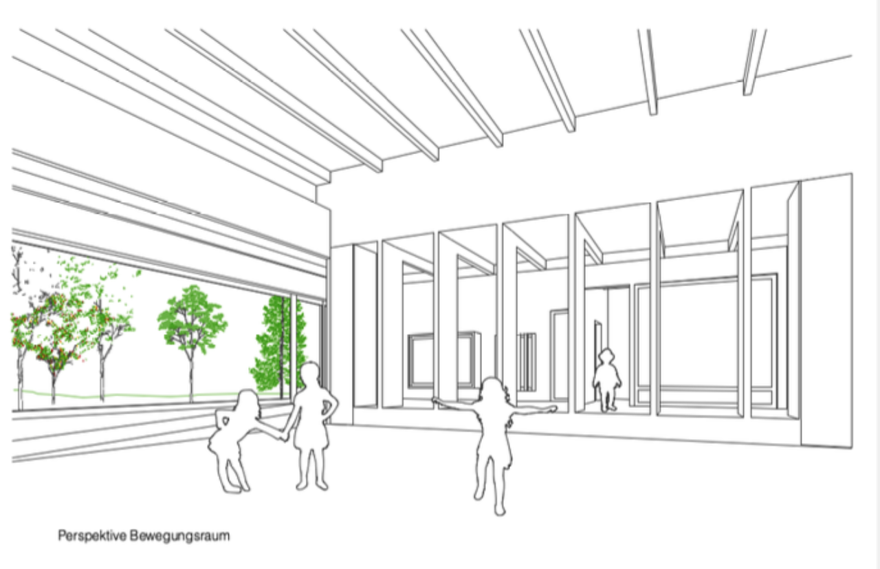 2023 Pfeiffer Architekten Pyhra Perspektive Bewegungsraum